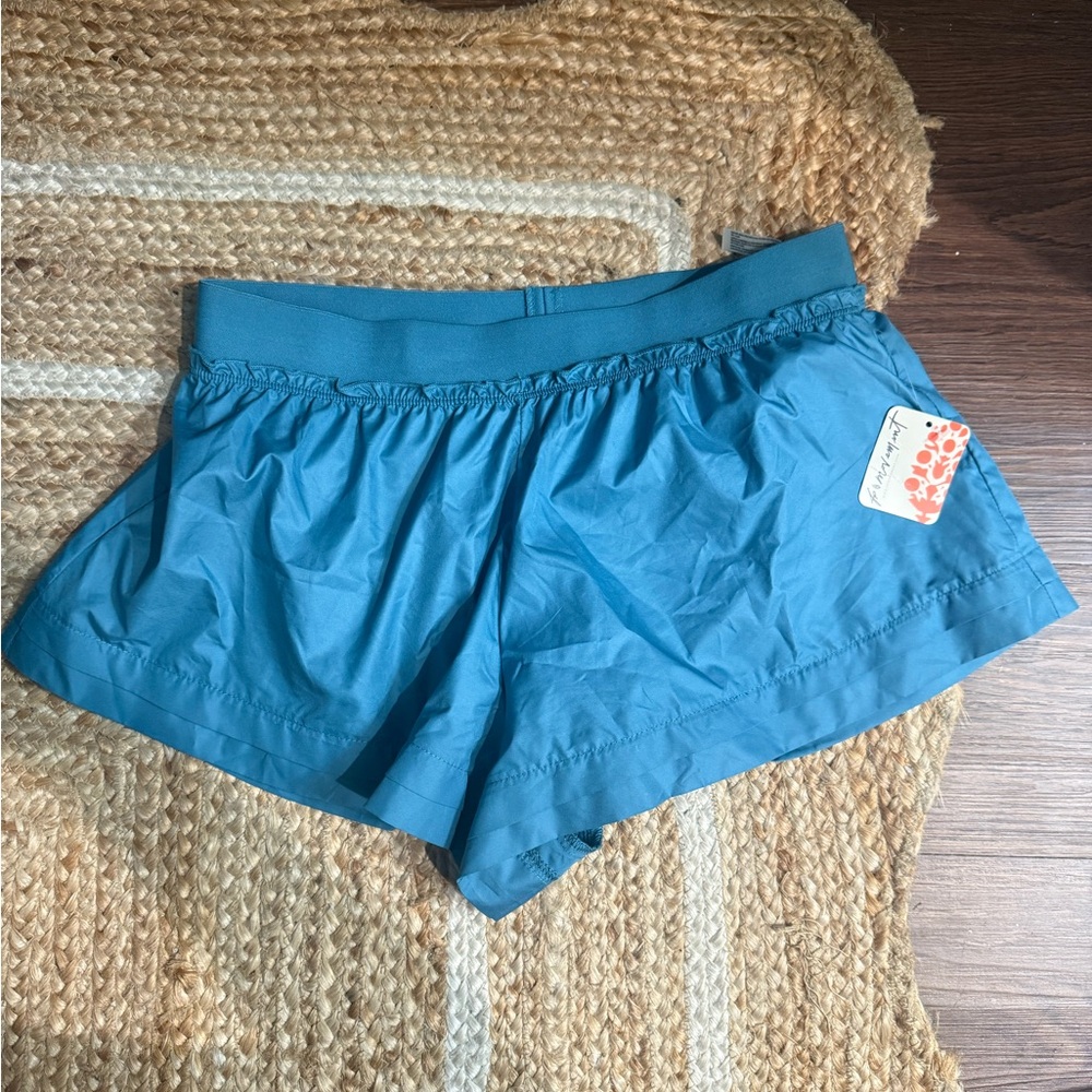 Free People Blue Athletic Shorts with Elastic Waistband